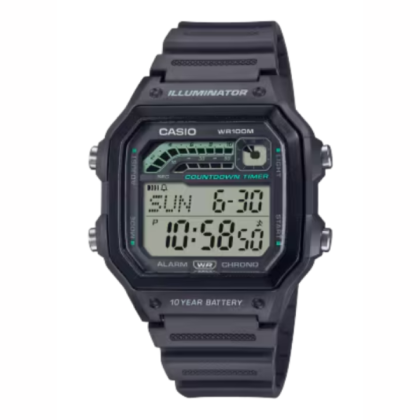 Casio General WS-1600H-8AV Black Resin Band Men Watch